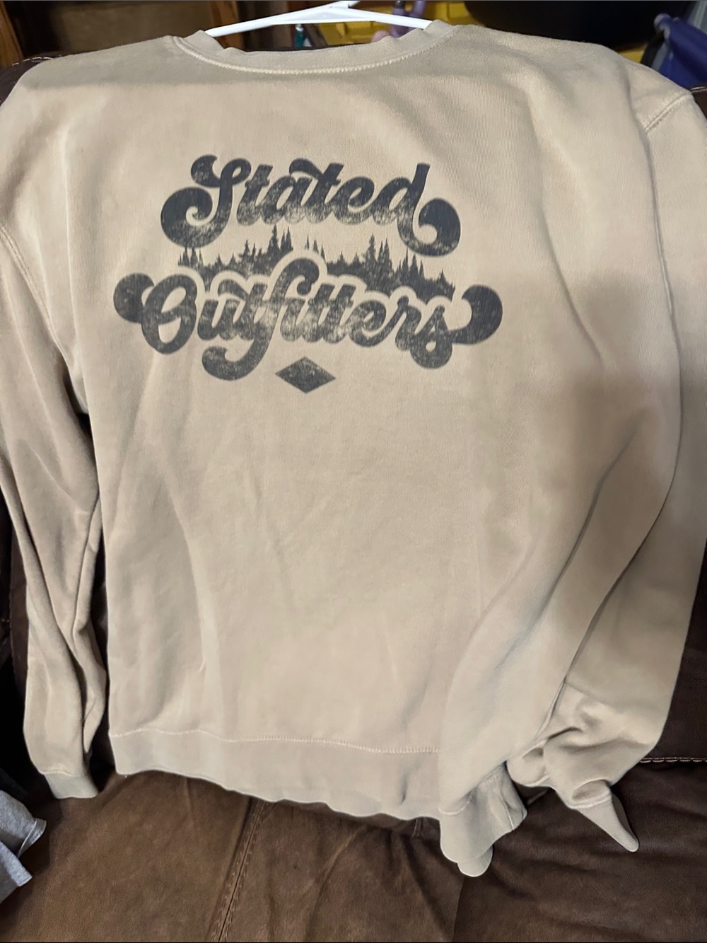 Stated Outfitters Cream Crewneck Pullover Sweatshirt